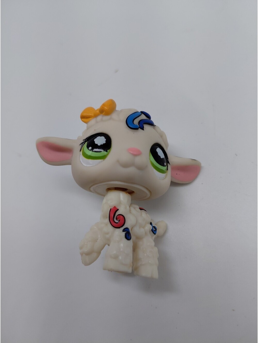 Littlest Pet Shop LPS #1068 Lamb Sheep Postcard Pet Colorful Swirls Hasbro